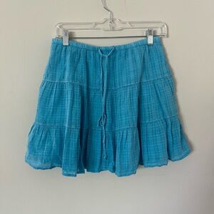 American eagle blue ruffle mini skirt